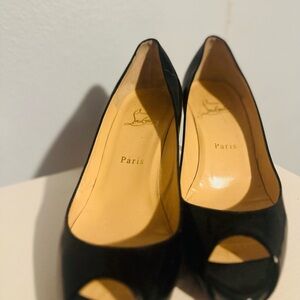 Louis Vuitton Black Peep-Toe Heels
